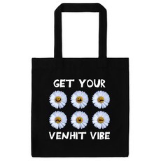 VENHIT 表情小花圖案肩背帆布包