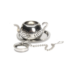 BlueSun 不銹鋼圓形水壺泡茶器, 銀, 1個