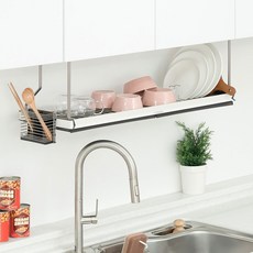 QUEEN nex Prime 雙色壁掛式碗盤瀝水架 900, 白色, 1個, 1層