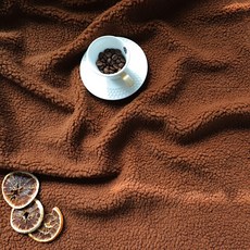 寬幅單面羊羔毛布料, 橘棕色, 1個