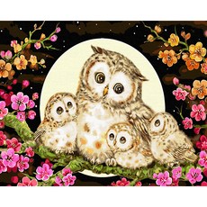 Play about 油畫 DIY 數字油畫 名畫繪製 40 x 50 cm 月光貓頭鷹, 1個, 混色