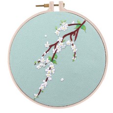 DIY 흰 꽃 자수 세트, 1세트, 철쭉