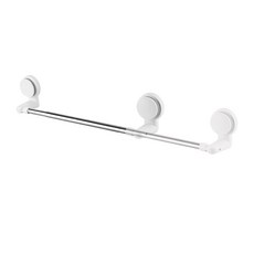 小麥購物 無痕不鏽鋼可伸縮毛巾架 L910, 1個, 白色