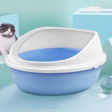 Clean On 防砂濺簡約貓砂盆, 藍色, 1個