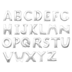 WOW PARTY KOREA 字母氣球組 小, 銀色, 1套