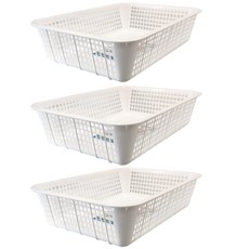 SNAZZY Inno工具 粉彩長方形籃子 4號, 白色, 3個