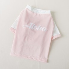 레드퍼피 반려동물 알로하 래쉬가드, 핑크, 1개