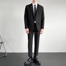 Elsso 男款優質大尺碼面試西裝外套+褲子+襯衫 3件+領帶組