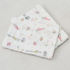 Baby Story 雙層紗布毯 動物 珊瑚粉色, 2入