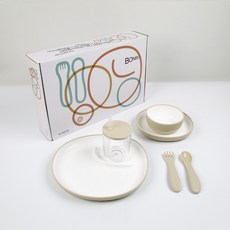 KINTO Bonbo 嬰幼兒餐具6件組, 象牙白, 1套
