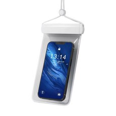 Aura 手機防水袋 附掛繩 7.2吋適用, 珍珠白, 1個