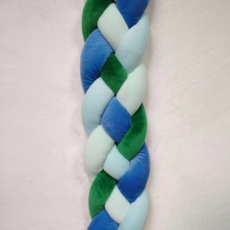 Happy Mine 柔軟溫暖麻花捲床圍 1m, 藍色 + 綠色 + 淺藍色