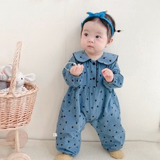 조이멀티 여아용 러블리하트 점프수트 긴팔 우주복