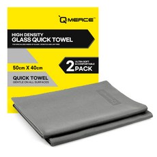 QMERCE 高密度洗車玻璃擦拭布 2條入, 灰色, 1個
