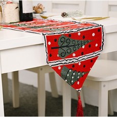 Sso&Young 聖誕針織桌布, 180 x 35 cm, 葉子, 1個