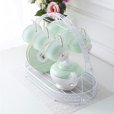 Myungyangpeep 層架下方收納籃 6鉤杯架, 白色, 1個