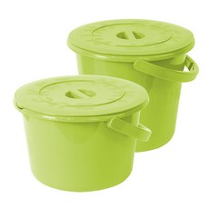 플라팜 미니버켓 세제통 다용도통 4L + 5L 세트, 그린, 1세트