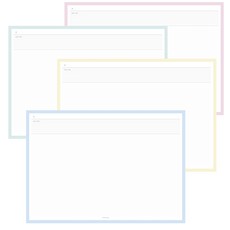 Pandamong 粉彩水平網格記事本 B5 4 件套, 淺粉色、淡藍色、奶油薄荷色、灰黃色, 1組