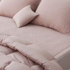 tacca tacca 綁帶素色棉質床墊, 粉色米色