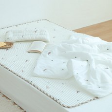 아솜느 듀라론 냉감 아기 이불 + 베개 + 베이직패드 세트, 토끼