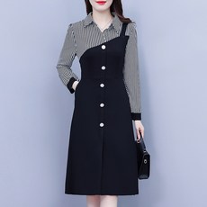 POPLAR NC Puri不對稱大尺碼連身裙 P24SPOPS010305, 黑色