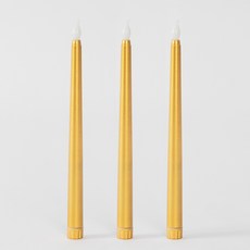 joyparty LED 錐形蠟燭 20cm, 3個, 金色