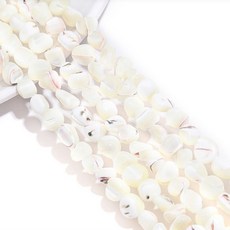 알로데 네이쳐 색상 스톤 구슬 DIY 비즈 38cm, 01 화이트, 55개