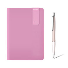 ZEQUENZ Monami珠光筆記本The Color A5+Jenesis 7油性原子筆 隨機出貨, 紫丁香, 1套