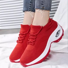 Binshu 女款氣墊增高簡約運動鞋