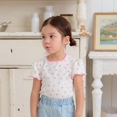 kikimora 兒童花朵孔眼T恤