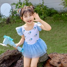 Starbean 女童蕾絲泳裝 + 泳帽組