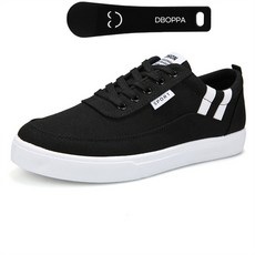 Ttabongoppa 男士雙色線條帆布低筒休閒鞋 2cm YY5117