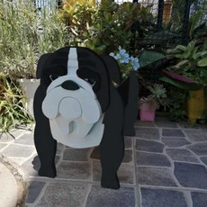 Leovince 室內花盆整理架 花壇底座, 黑色英國鬥牛犬