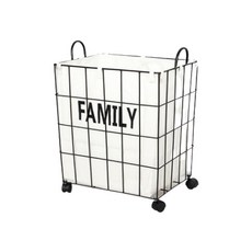 Dizicon家庭鐵製洗衣籃 移動式 S 300*250*420mm, 混色, 1個