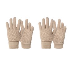 나야스타일 성인용 방한 입체 패턴 스마트폰 터치 털 장갑 DM-11-5 2p세트, 베이지