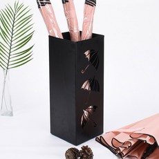 Anplus 四角鐵製大容量雨傘架, 黑色, 1個