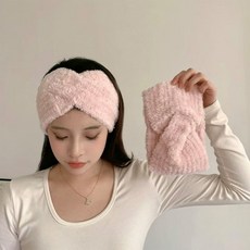 스타일플래닛 극세사 소프트 세안 헤어밴드 2p 세트, 핑크 + 핑크