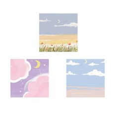 Woniseu 油菜花插畫便條紙 3件組, 1套, B 270