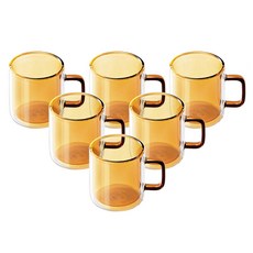 칼딘 더블 월 컬러풀 머그컵 400ml, 앰버, 6개