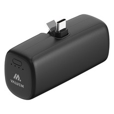 밸류엠 단자 접이식 도킹형 손난로 겸용 보조배터리 5000mAh C타입, VM-B2DHWD01CP(C타입), 블랙