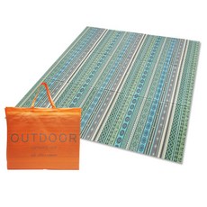 雙層四季紮染特殊塗層方形壓紋露營墊 + 專用收納袋組合, 混合顏色