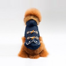 DING DONG PET 狗狗牛角扣大衣, 海軍藍