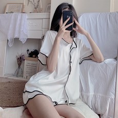 女士居家服短袖短褲睡衣套裝