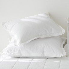 SCOHOme 生物洗滌高密度純棉飯店式鋪棉枕頭套2入