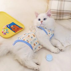 PASTEL PET 寵物小碎花熊熊術後服, 藍色, 1個