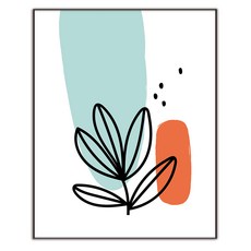 抽象插畫 062 畫作 室內裝飾畫框 IDP-062, 黑色