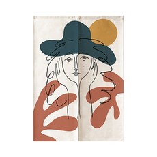 Vinterior 臉部線條素描 雙開式隔間門簾, 10