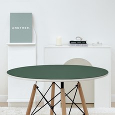 Another 防水圓形皮革桌布, 綠色 + 灰色, 直徑 90cm