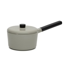 QUEEN SENSE 電磁爐適用viseum單柄陶瓷不沾湯鍋+鍋蓋, 18cm, 混色