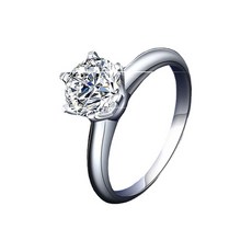 女款優異切割莫桑石單鑽基本款2克拉戒指